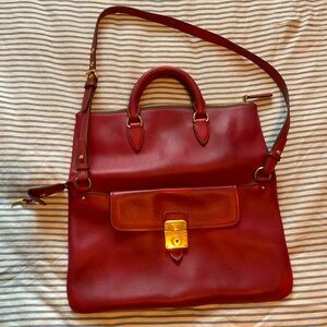 Elegant Red Leather Crossbody Bag